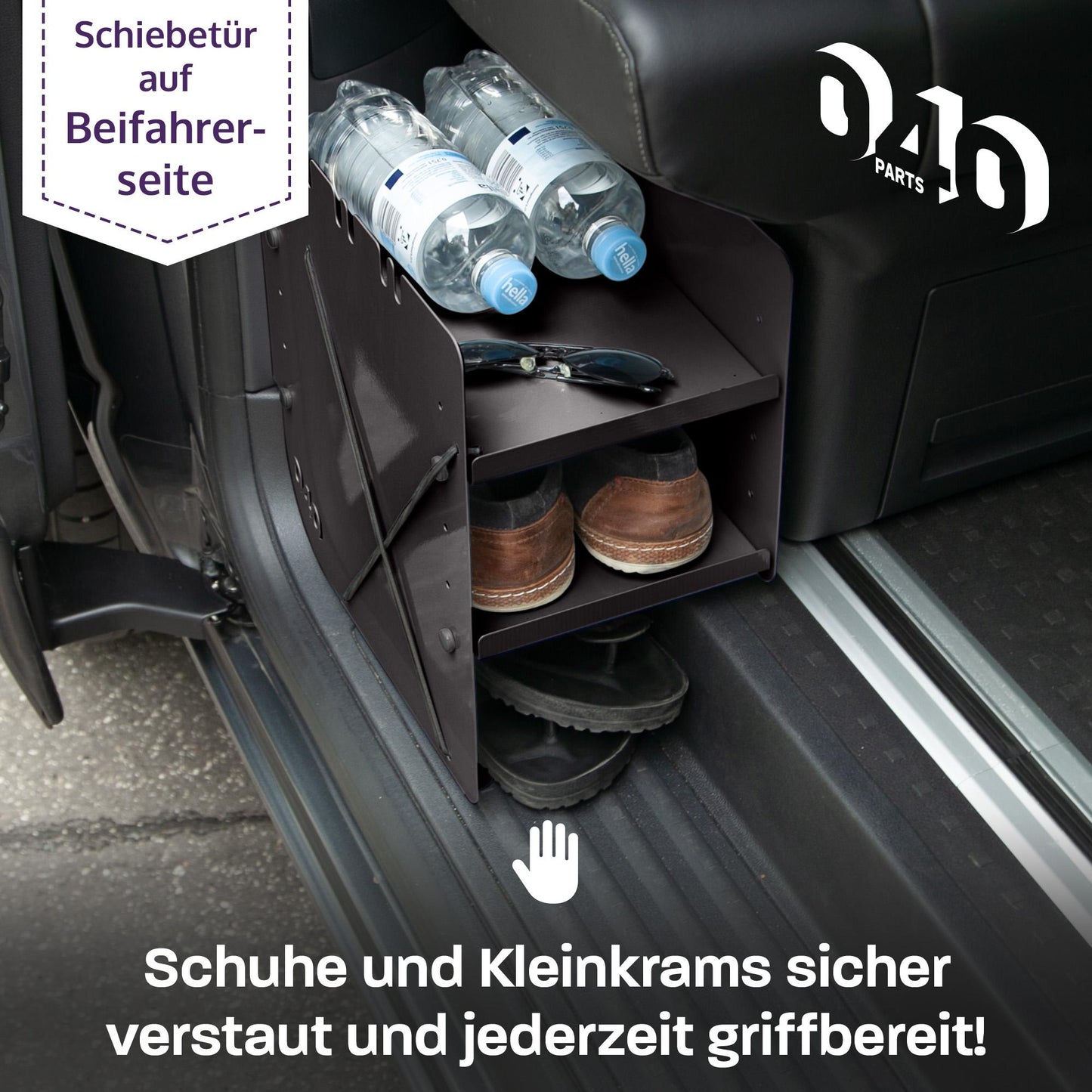 Camper Schuhregal SCHWARZ BEIFAHRERSEITE für VW T5 T6 T6.1