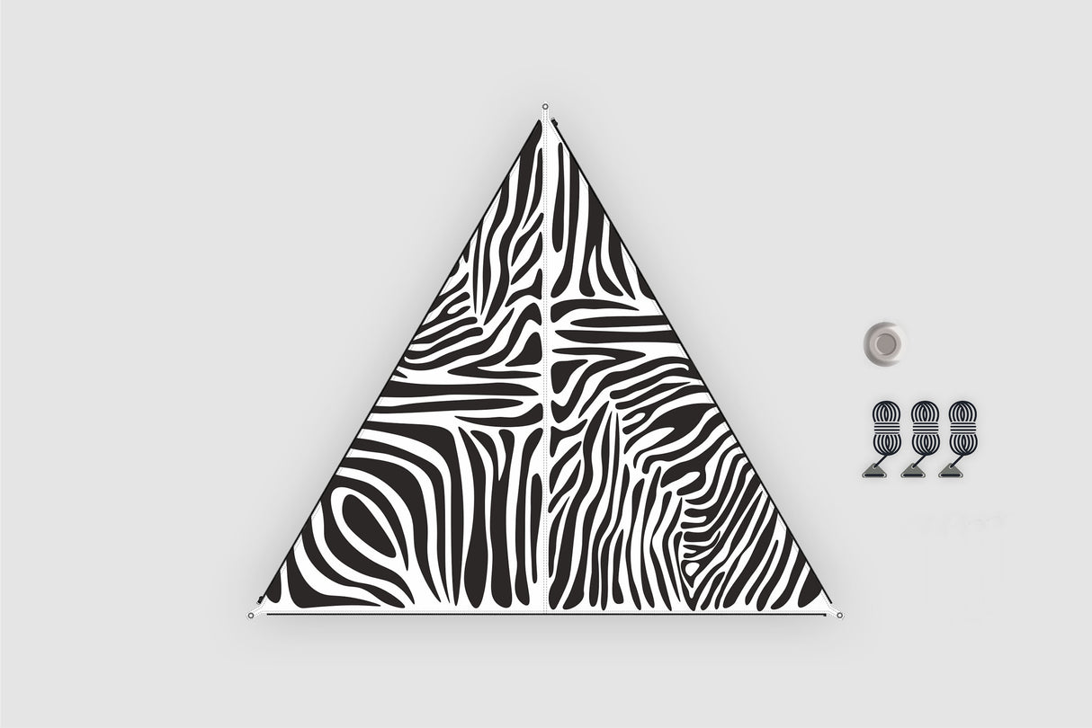 Verbindbares Sonnensegel TC-Zip-Canvas Afrika Zebra Druck