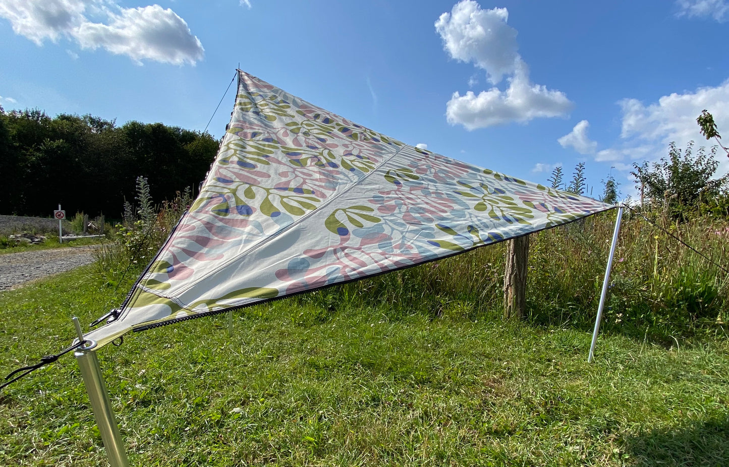 Verbindbares Sonnensegel TC-Zip-Canvas Skandinavien Druck hell