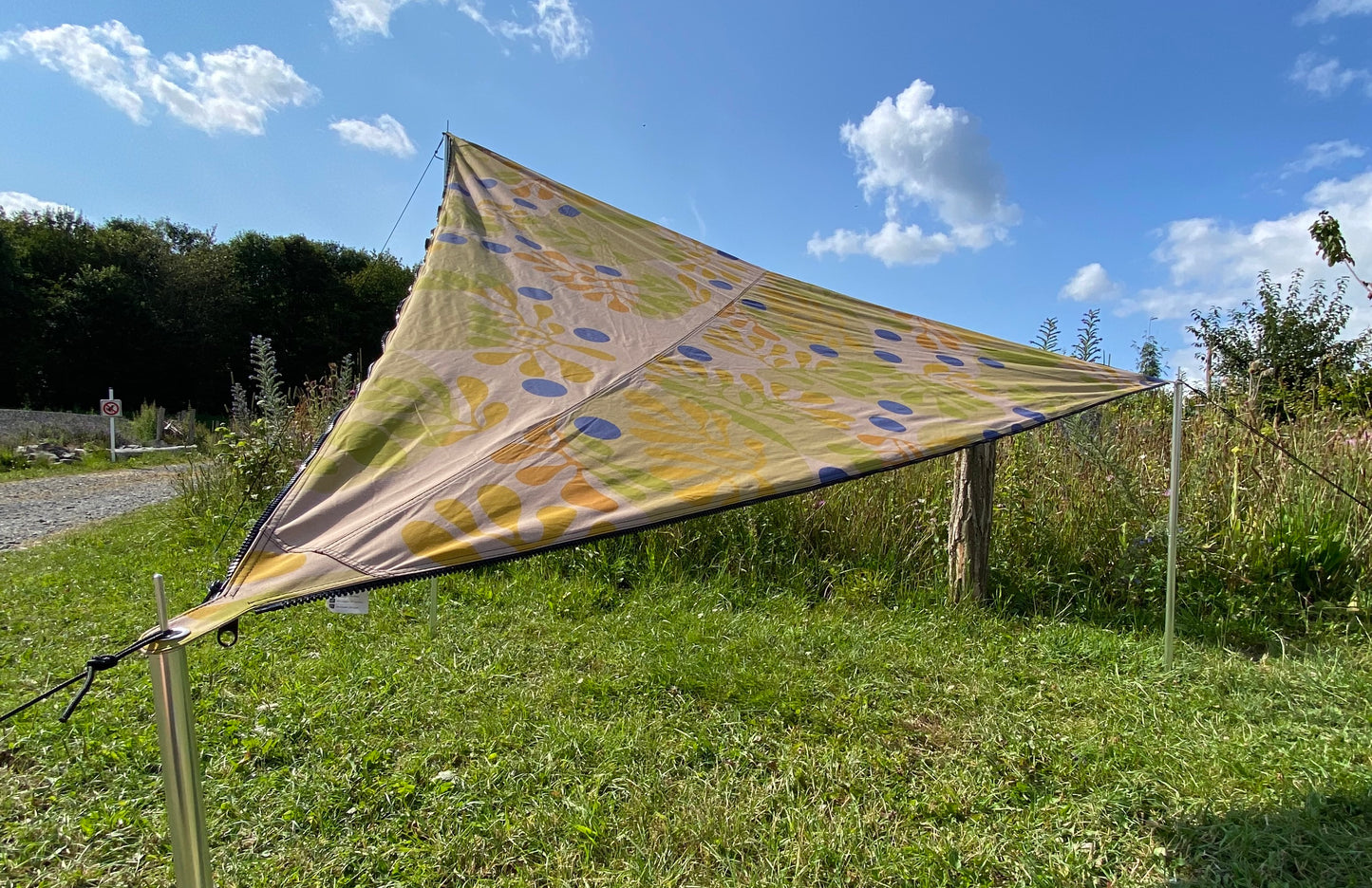 Verbindbares Sonnensegel TC-Zip-Canvas Skandinavien Druck dunkel
