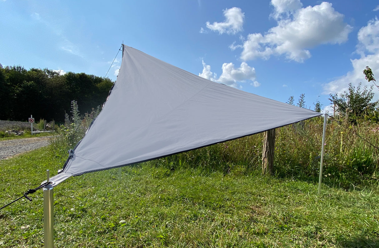 Verbindbares Sonnensegel TC-Zip-Canvas dunkelgrau