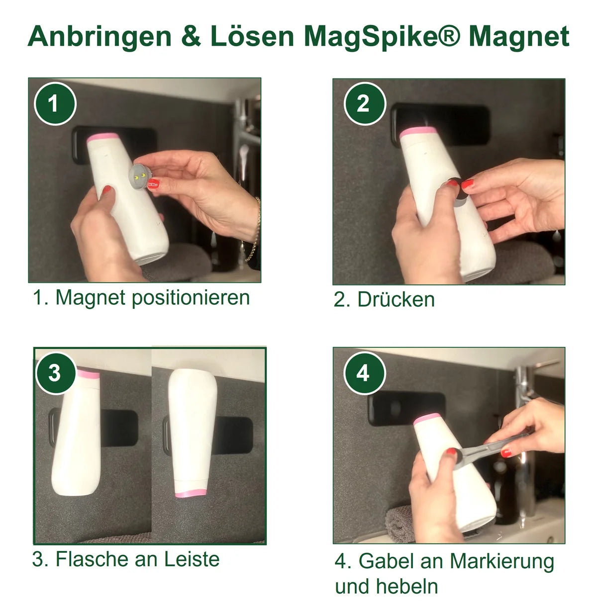 2er Set MagSpike® + Metall-Flexigel-Leiste 16 cm weiß