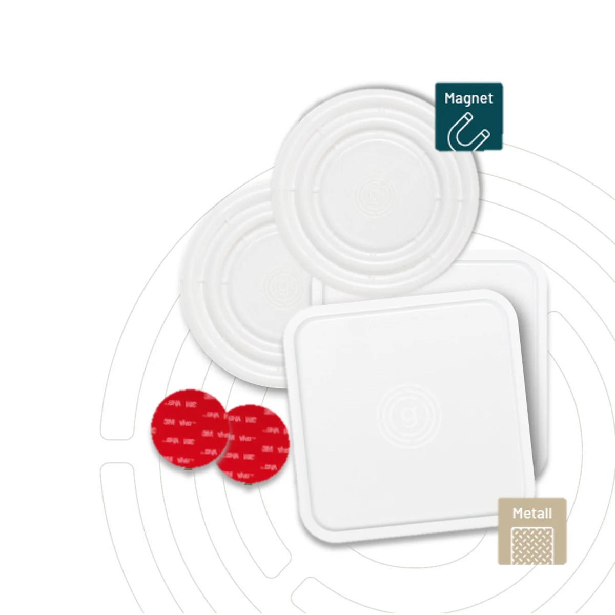 2er Bundle Magnet MagUp Pad S + Flexigel Pad weiß