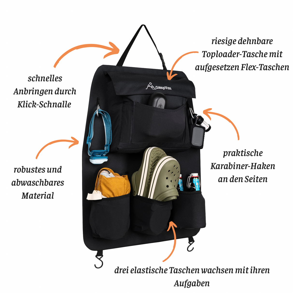 Camper Rücksitzlehnen Organizer 02 Set