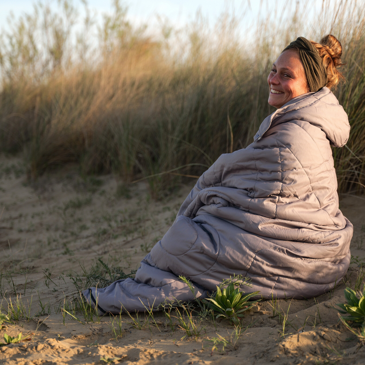 Schlafsack/Decke Bentcho grau