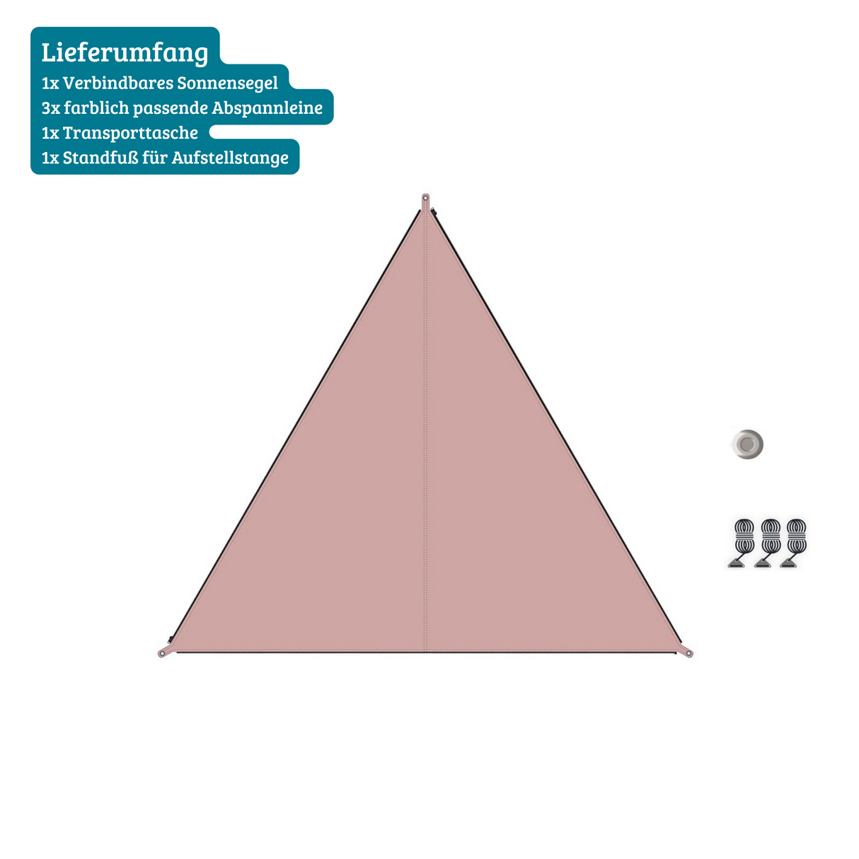 Verbindbares Sonnensegel TC-Zip-Canvas SKANDINAVIEN rosa