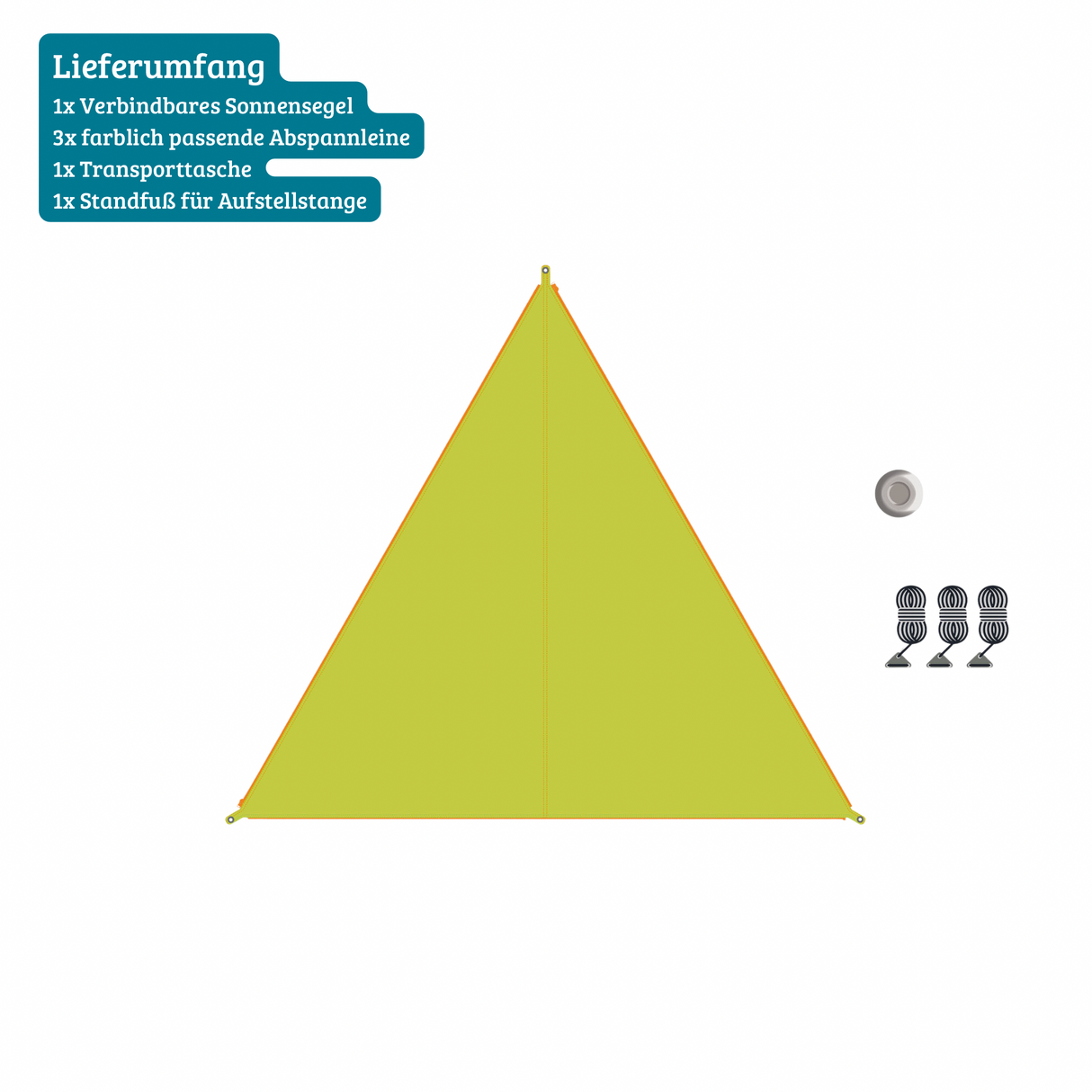 Verbindbares Sonnensegel Zip-Canvas Karibik limette