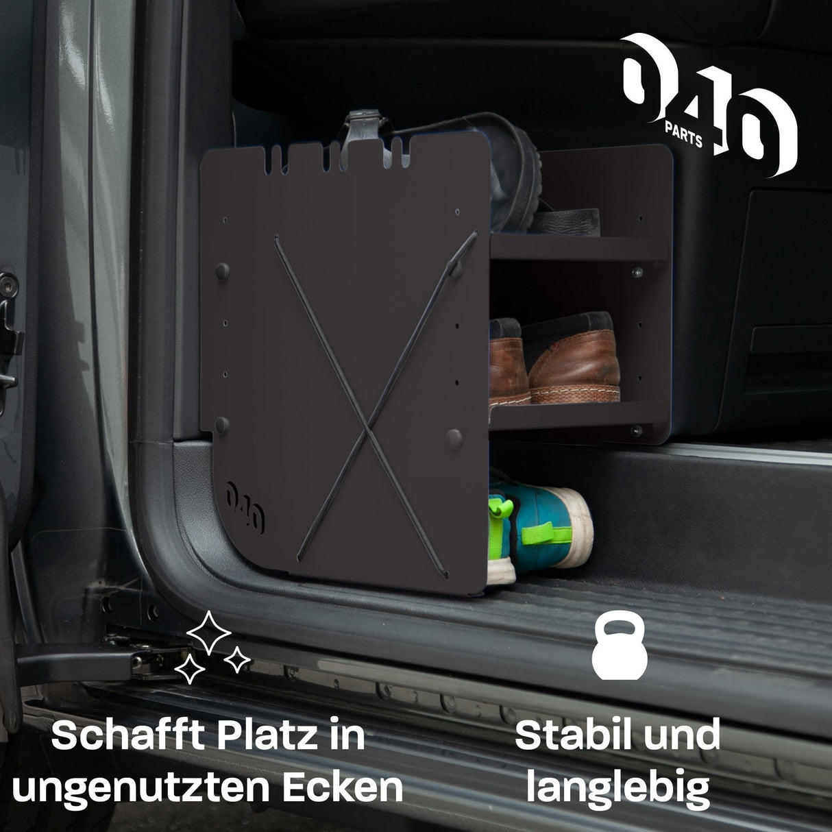 Camper Schuhregal SCHWARZ BEIFAHRERSEITE für VW T5 T6 T6.1