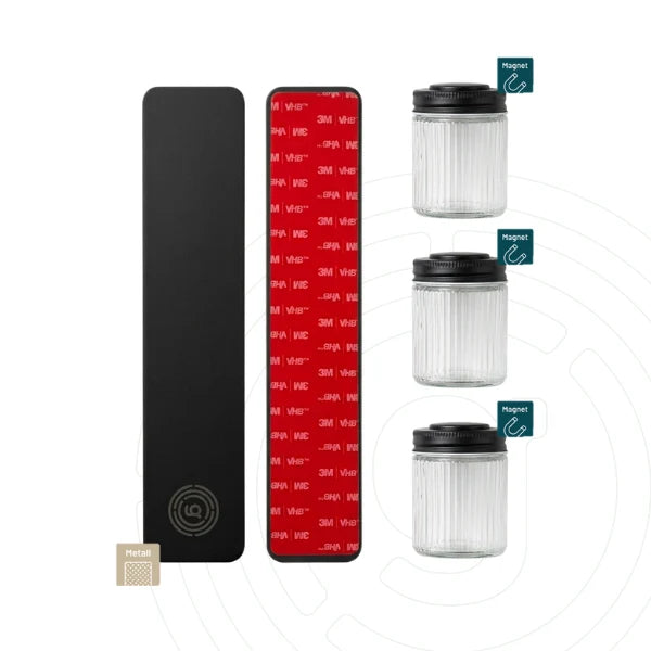 Camper Magnet-Gewürzgläser (3er-Set) + Metallleiste (3M)