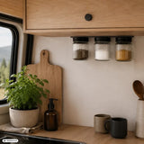 Camper Magnet-Gewürzgläser (3er-Set) + Metallleiste (3M)