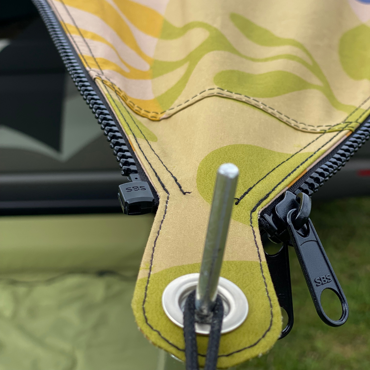 Verbindbares Sonnensegel TC-Zip-Canvas Skandinavien Druck dunkel