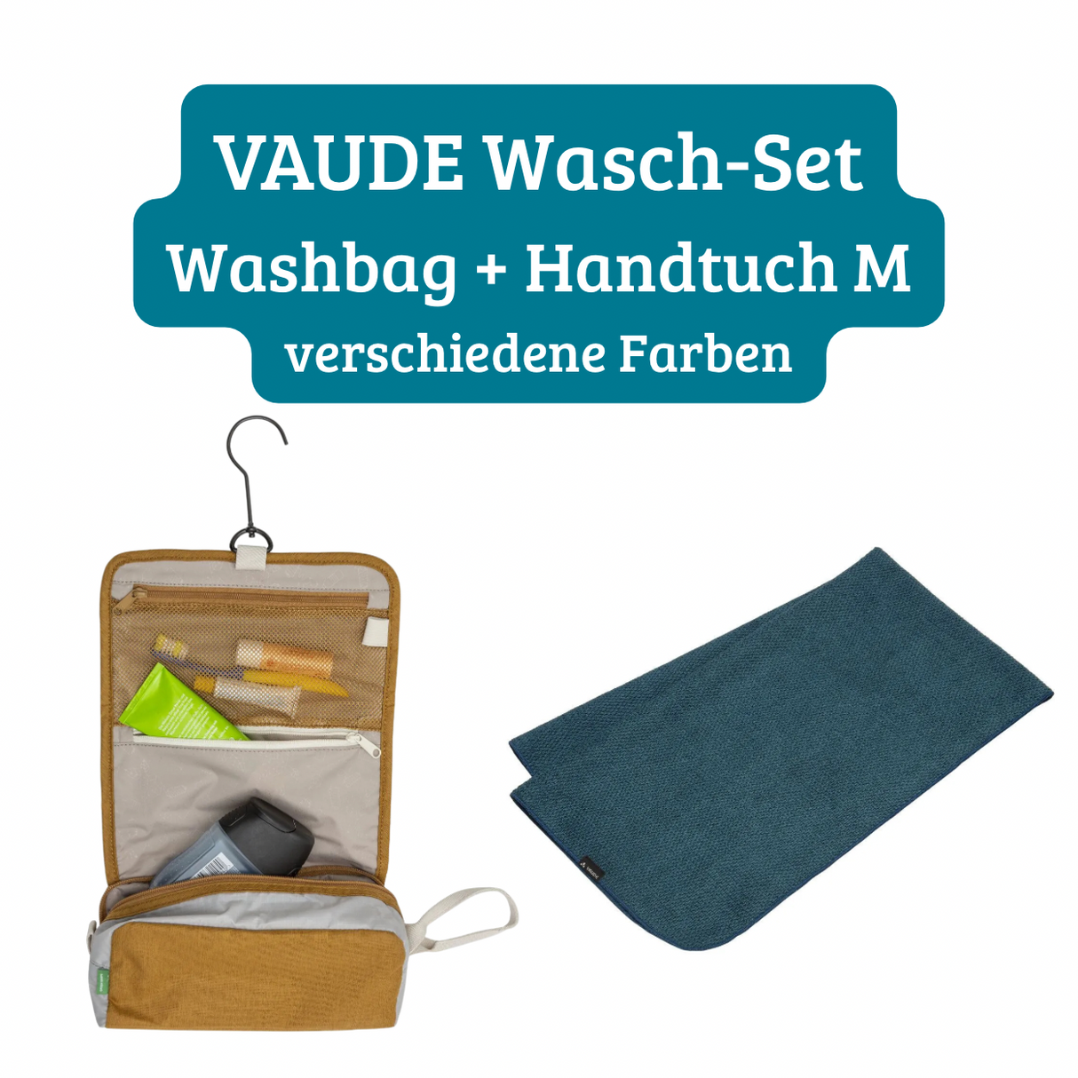 Wasch-Set Camper Washbag + Handtuch M