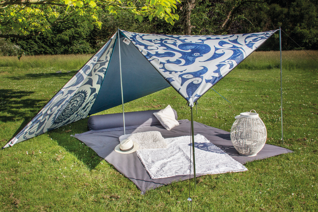 Verbindbares Sonnensegel Zip-PROTECT-Canvas dunkelblau